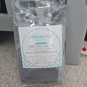 Gray Mesh Crib Liner by